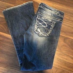 Silver Jeans Frances Flared Distressed Jeans